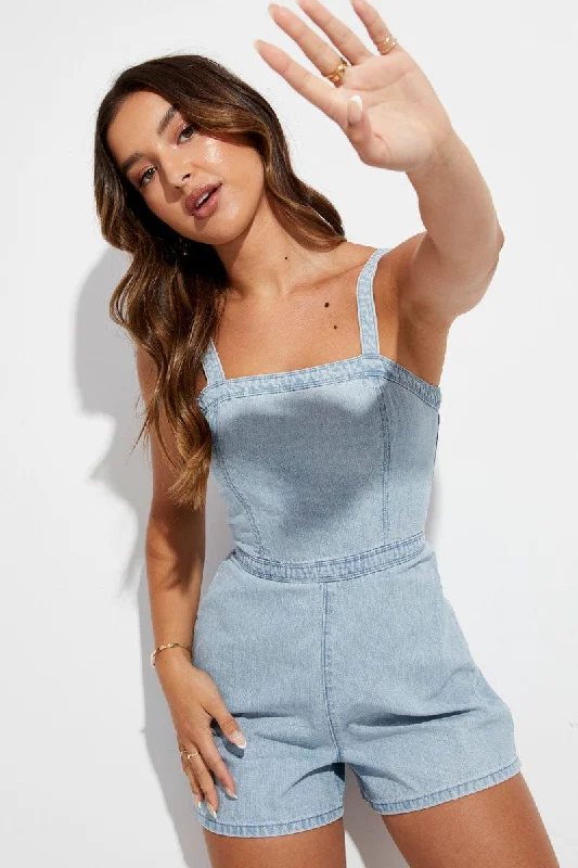 Blue Denim Overall Stylish Women's Clothes for Work and Play