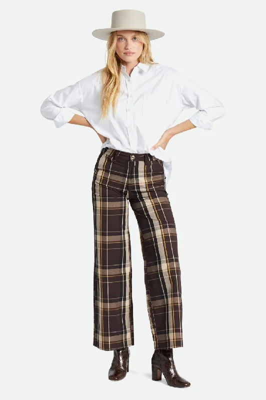 Victory Full Length Wide Leg Pant - Seal Brown/Bright Gold Modern Women's Outfit