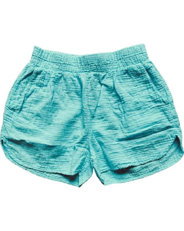 Gauzy Pocket Short In Mint Luxury Fashion