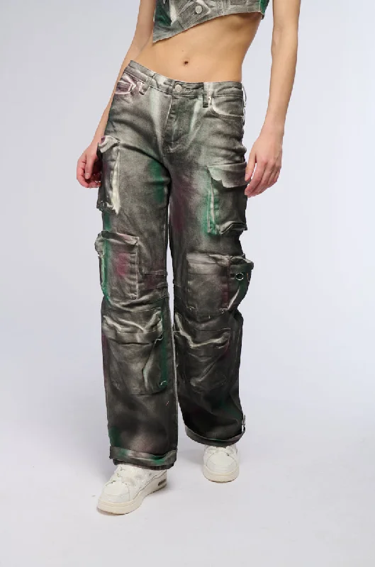 HARD IN THE PAINT DENIM CARGO PANT Online Boutique Clothing