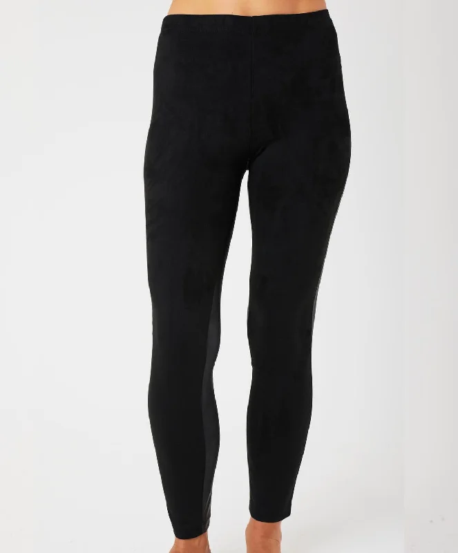 Vegan Leather/suede Pant In Black Women's Trendy Clothes