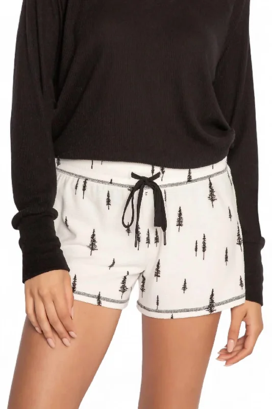 May The Forest Be With You Pajama Shorts In Ivory Sustainable Women's Clothes