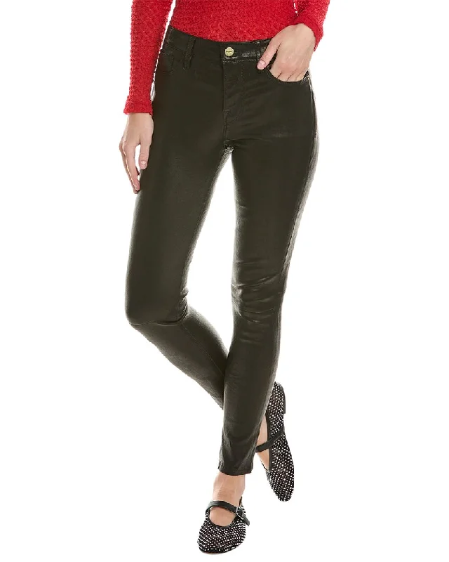 FRAME Denim Le Skinny De Jeanne Washed Black Leather Jean Women's Clothes for All-Day Comfort and Style