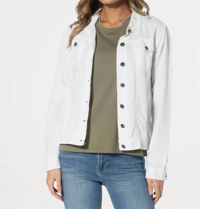 Jean Jacket In White Comfortable Lounge Clothing