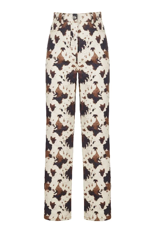 Animal Printed Pants Women's Evening Attire