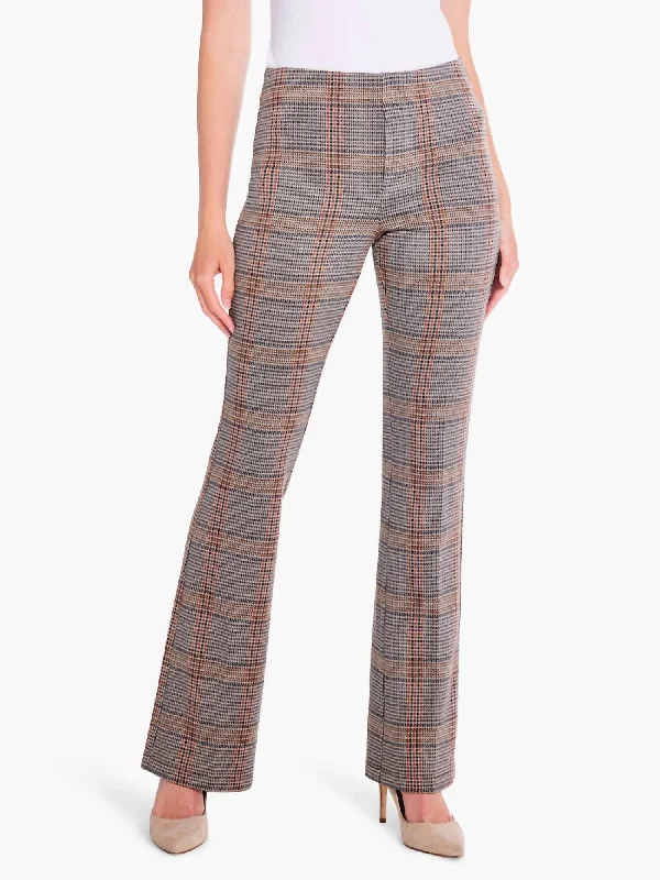 Sketched Plaid Bootcut Pant In Neutral Multi Women's Date Night Outfit