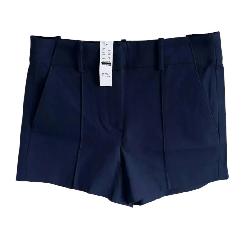 Women's Pintuck Suit Short In Navy Casual Fashion Trends for Women