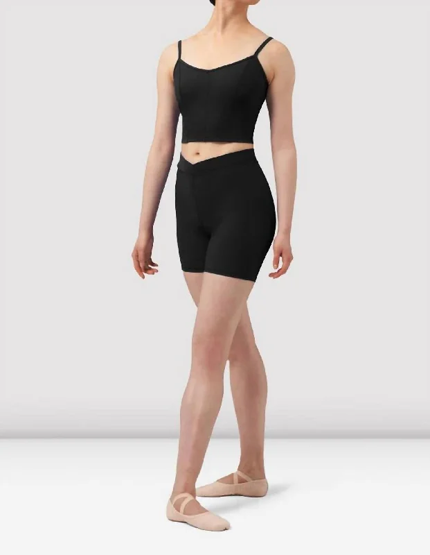 Mirella Chevron V-Front Shorts In Black Women's Clothing Sale Online