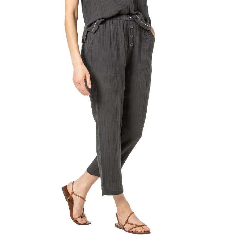 Button Front Pant In Dolphin Comfortable Casual Women's Clothing