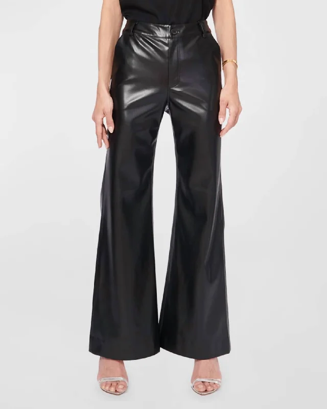 Zenobia Vegan Leather Pant In Black Women's Activewear Garments