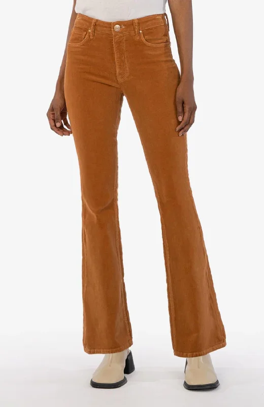 Ana Corduroy High Rise Fab Ab Flare Jeans In Butterscotch Stylish Dresses for Women