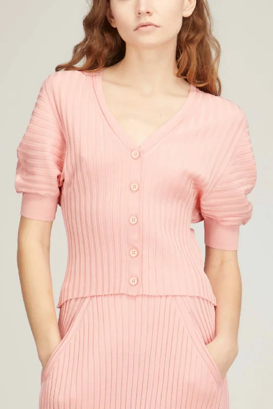 Knit Cardi In Peach Stylish Women's Clothing