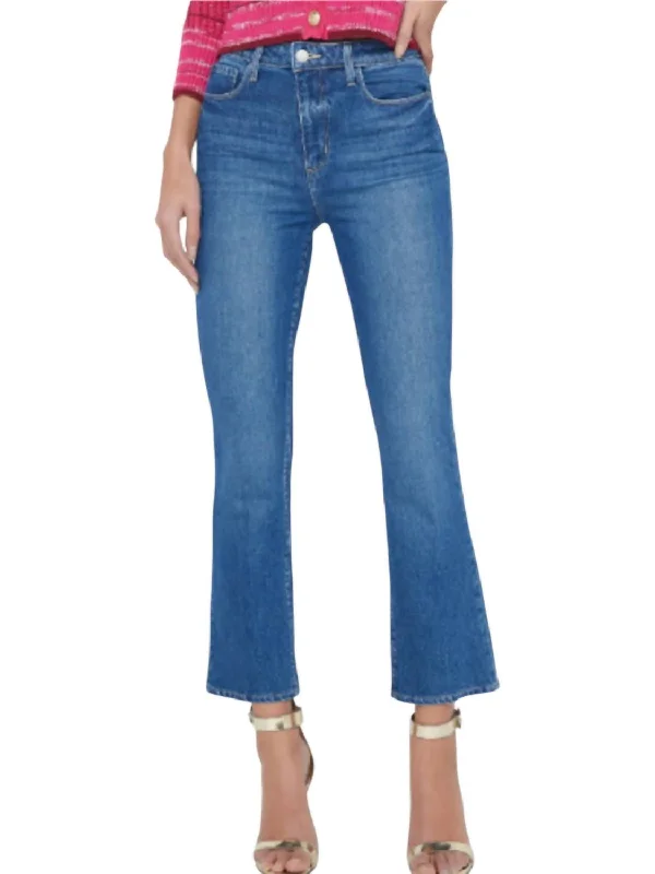 Mira Cropped Boot Denim In Blue Women's Transitional Apparel