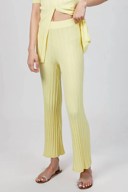 Xiomara Knit Pant In Pale Yellow Women's Plus-Size Apparel