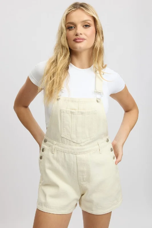 White Overall Shorts Clothing Sales