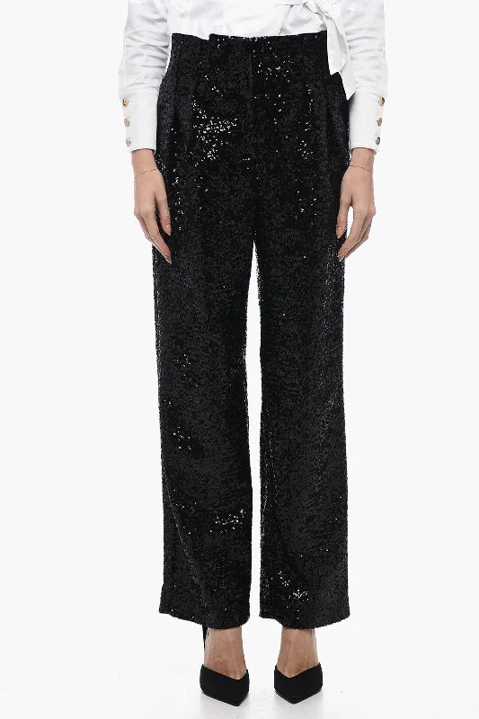 In The Mood For Love Sequined CLYDE Pants with Wide Leg Trendy Outfits For Ladies