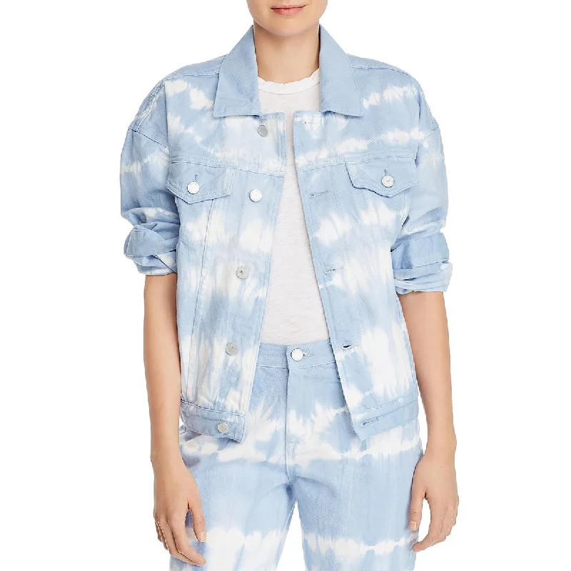 Womens Tie-Dye Oversized Denim Jacket Clothing Online