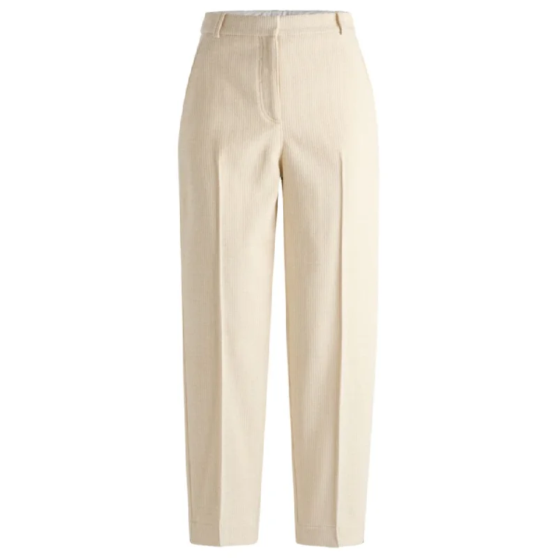 Relaxed-fit high-waisted trousers in velvet corduroy Modern Women's Apparel