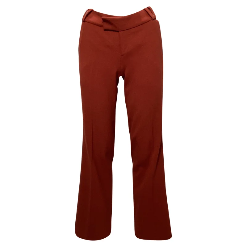 Gucci Flared Leg Trousers in Red Wool Vintage-Inspired Garments