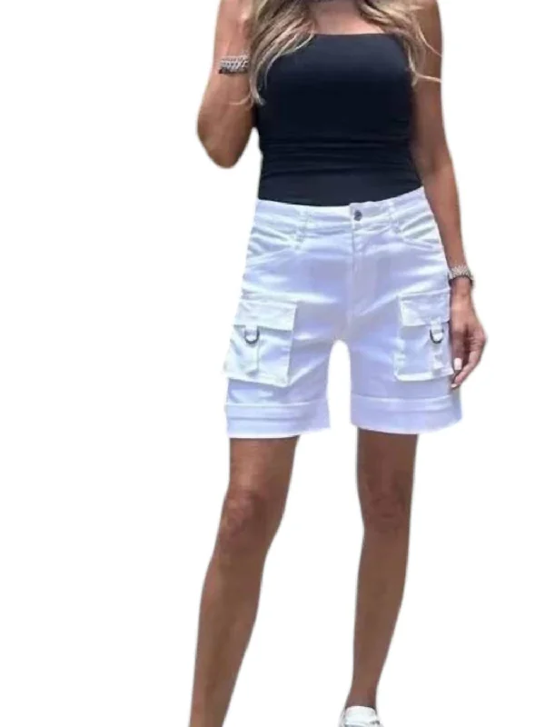 Kim Cargo Short In White Women's Casual Outfit