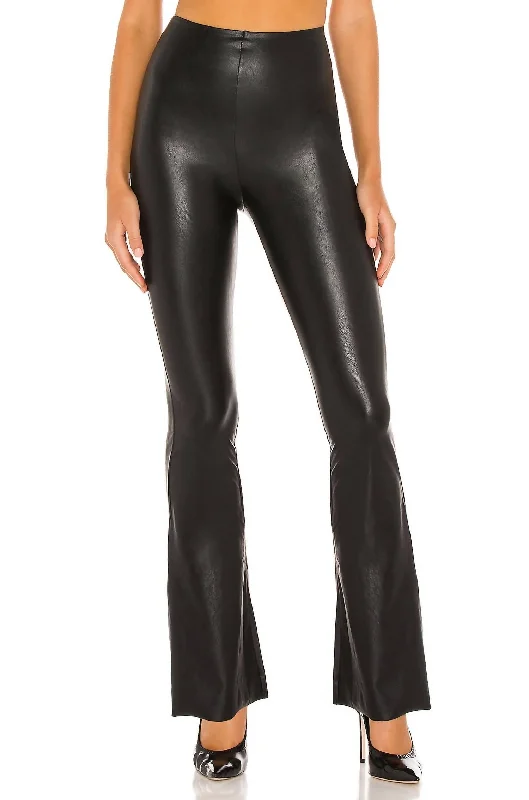 Faux Leather Flared Pant In Black Women's Trendy Outfits