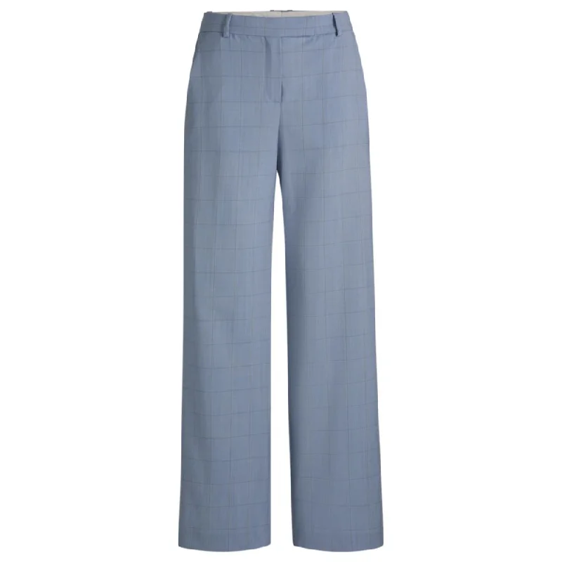 Regular-fit trousers in checked wool Women Online Clothing Boutiques