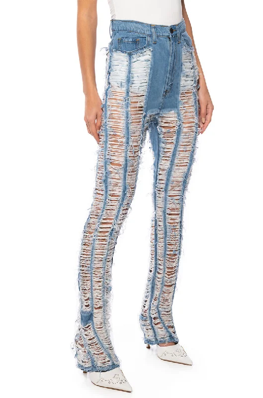 KEEP IT TOGETHER FULLY DISTRESSED STRAIGHT JEANS Stylish Loungewear for Women