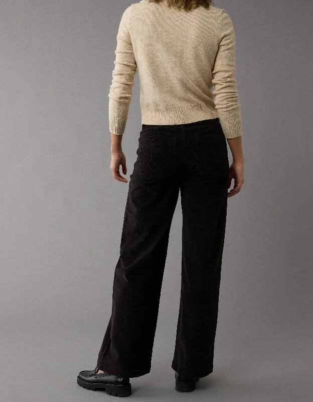 AE Stretch Corduroy Low-Rise Baggy Wide-Leg Pant Women's Fashion-Forward Apparel