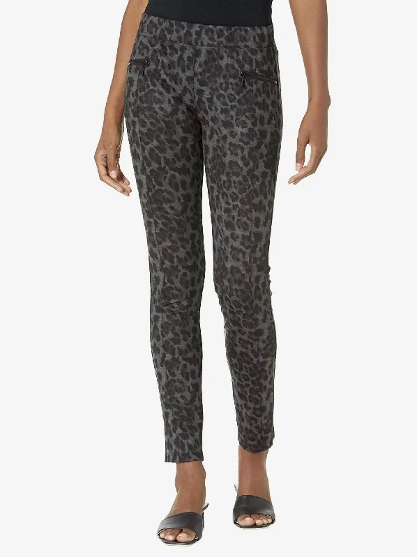 Zootopia Pull On Pant With Zipper Detail In Grey/black Women's Luxury Garments