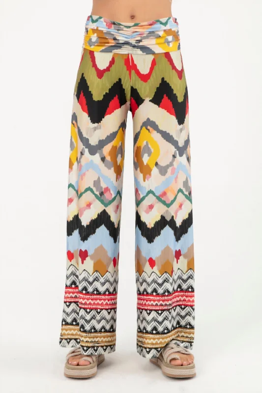 Women's Palazzo Pant In Reggae Women's Office Clothing