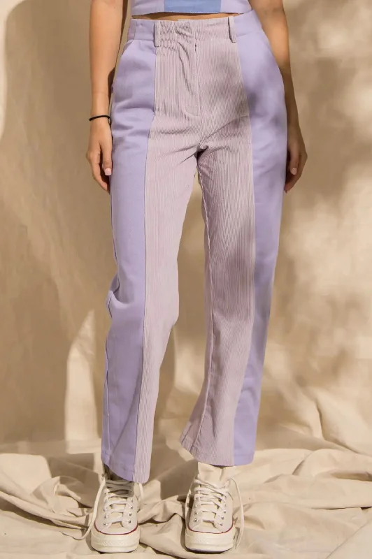 Danielle Split Panel Pants In Lavender Women's Evening Apparel