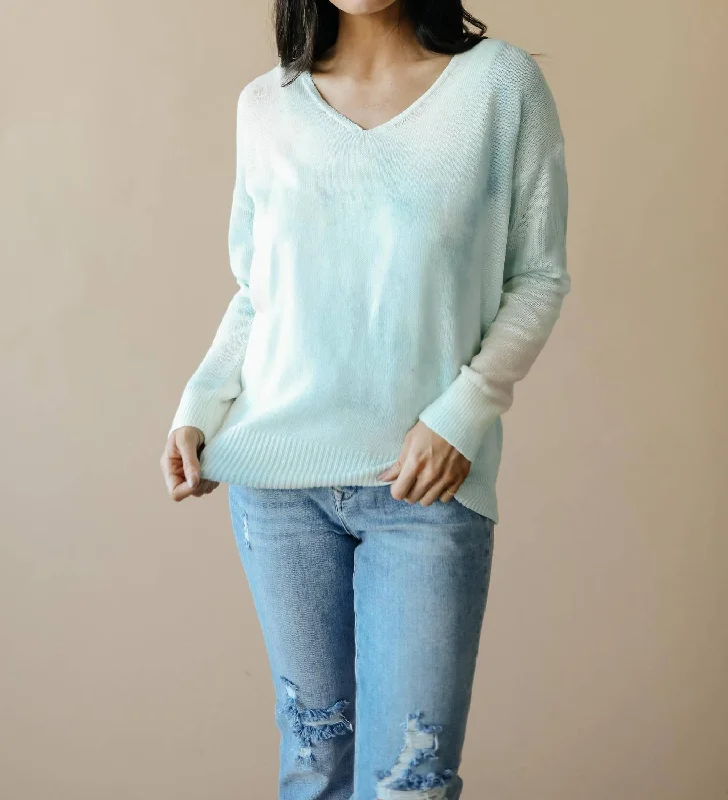 Heavenly Sweater In Pale Peach & Aqua Vintage Clothing For Women