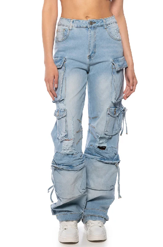 KEEP IT ON THE LOW RELAXED FIT CARGO JEANS Timeless Women's Fashion Styles