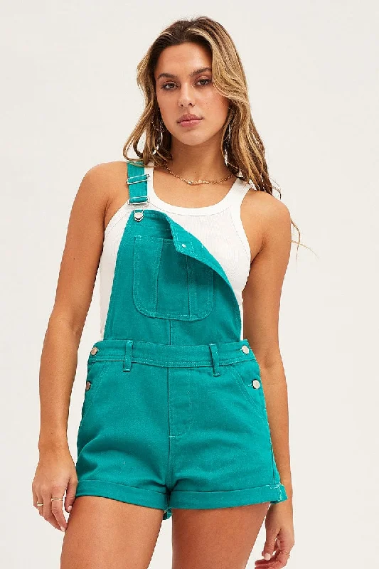 Green Denim Overall Women's Clothes for All-Day Comfort and Style