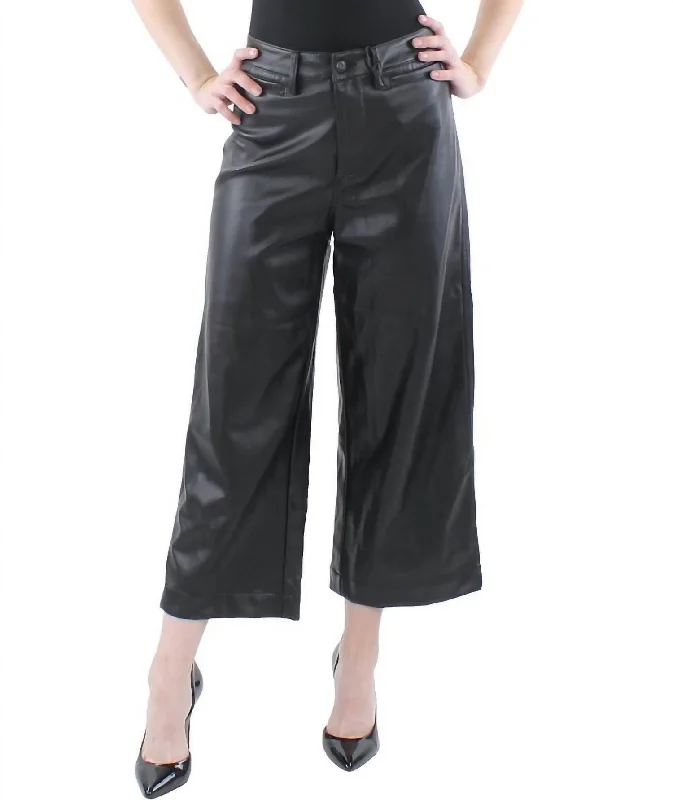 High Rise Clean Wide Vegan Pant In Black Women's Effortless Casual Outfit