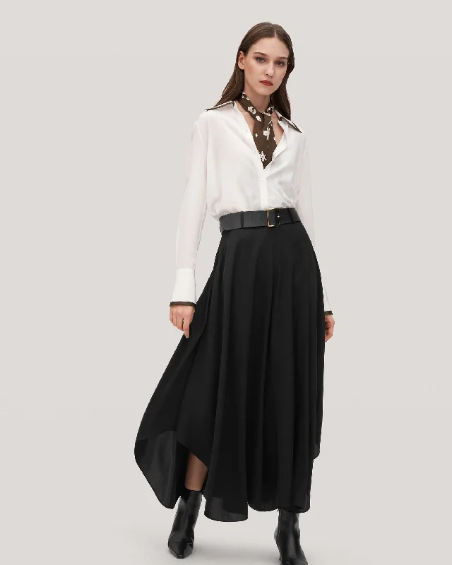 Wide-Legged Silk Fig Pants Women's Stylish Outerwear