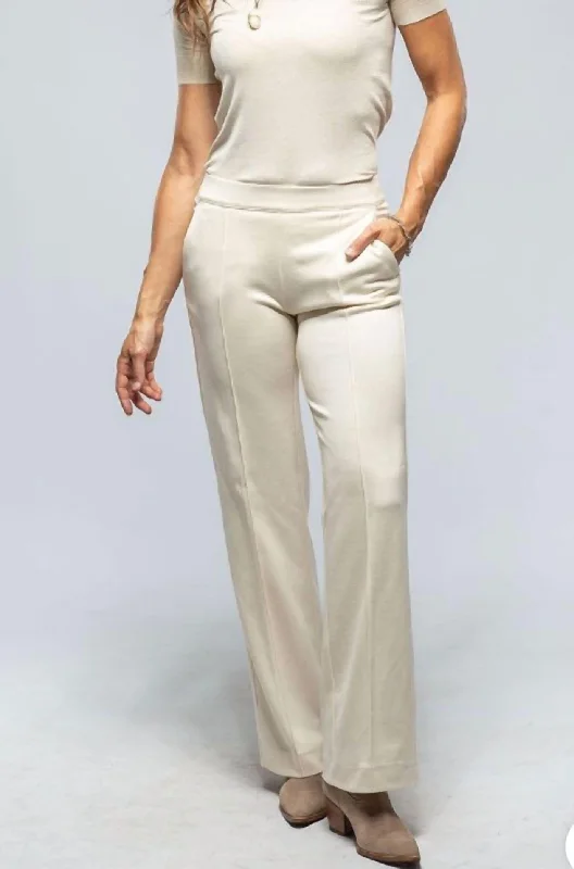 Chiara Knit Trouser In Vintage White Women's Luxury Attire