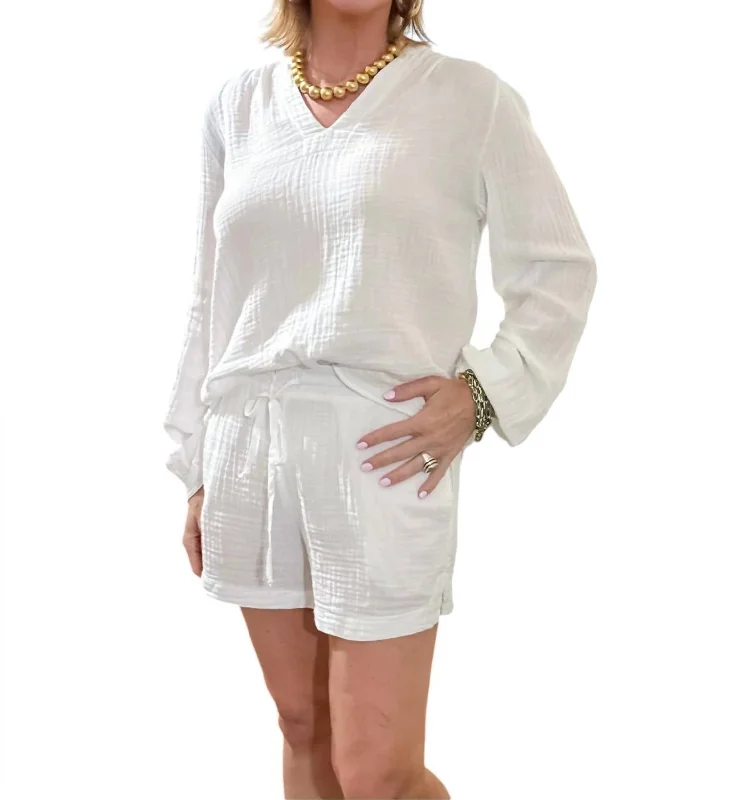 Ziggy Cotton Short In White Stylish Clothes For Women