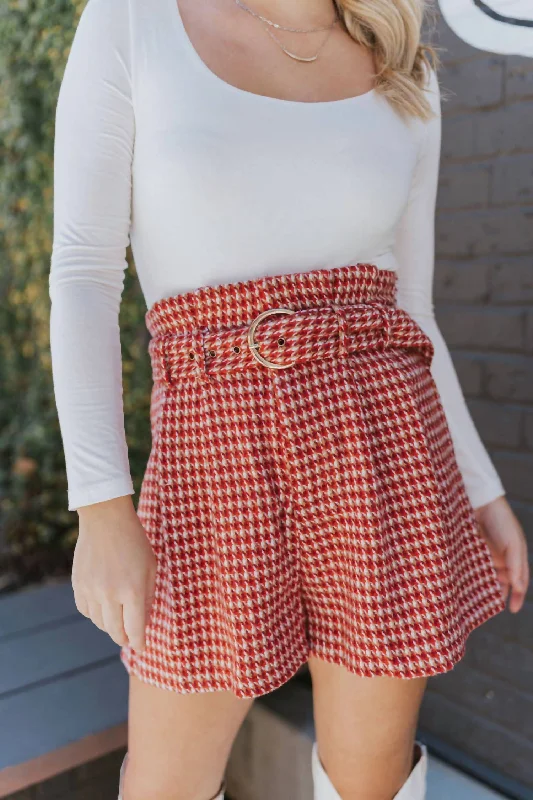 Around The World Tweed Shorts In Rust Women's Classic Attire