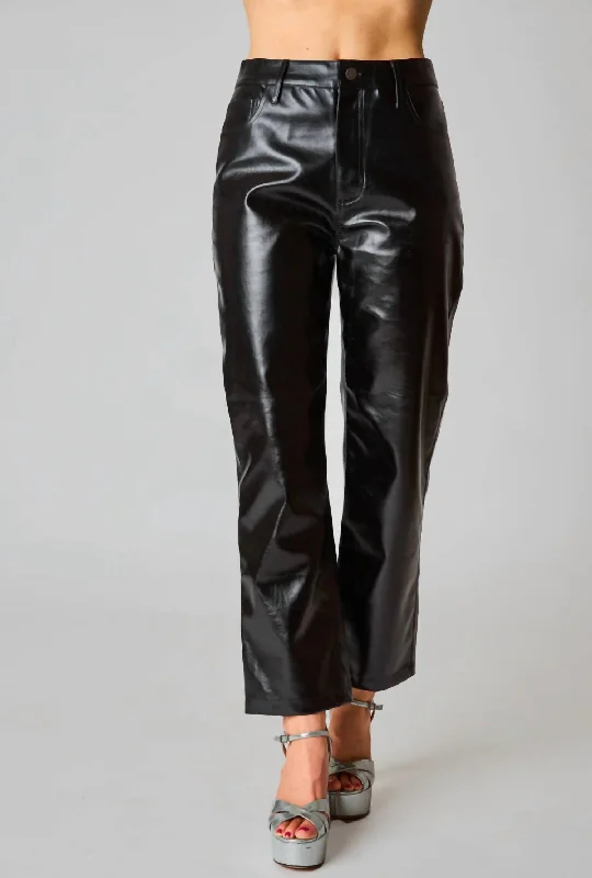 High-Rise Pants In Black Charming Women's Garments