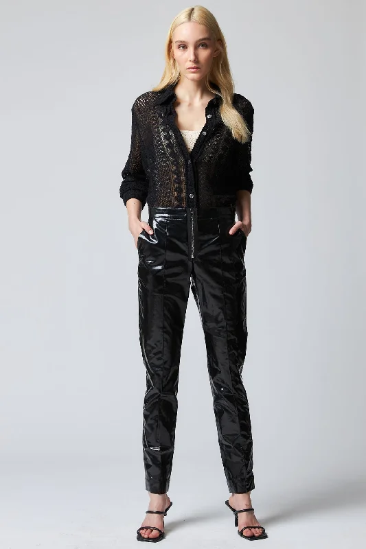 Slim Pants With Exposed Zip Holiday Discount