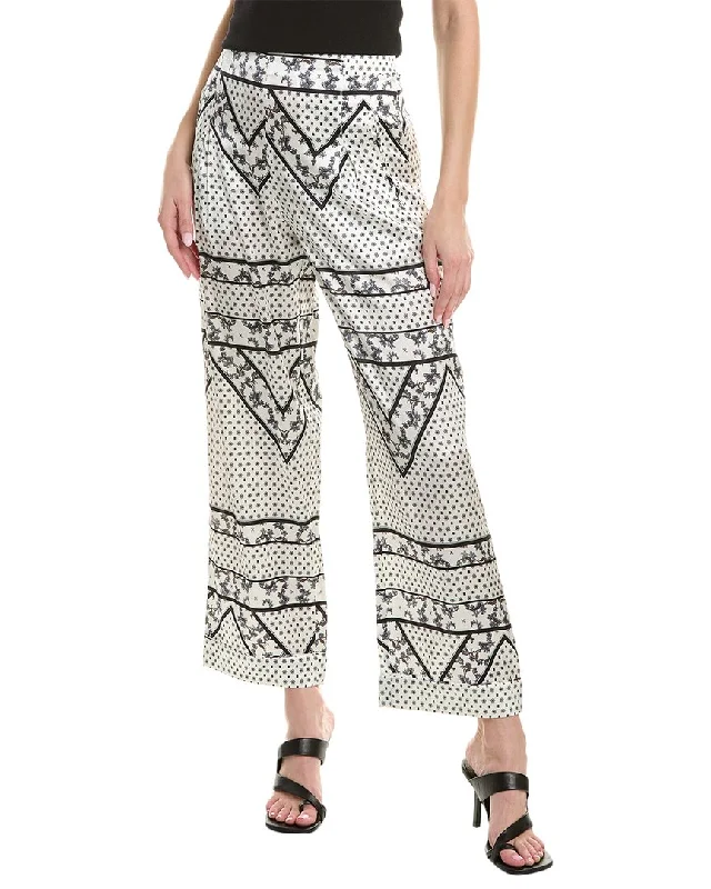 GANNI Printed Silk-Blend Pant Women's Seasonal Wardrobe Clothing