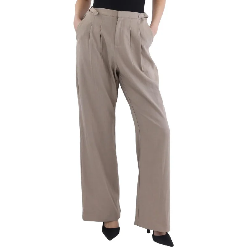 Womens Pleated Adjustable Waist Wide Leg Pants Casual Women's Clothing