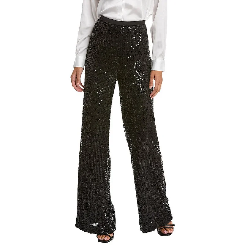 Womens Sequined High Rise Flared Pants Minimalist Women's Fashion Clothing