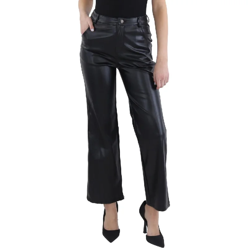 Womens Leather Straight Straight Leg Pants Women's Layered Outfit