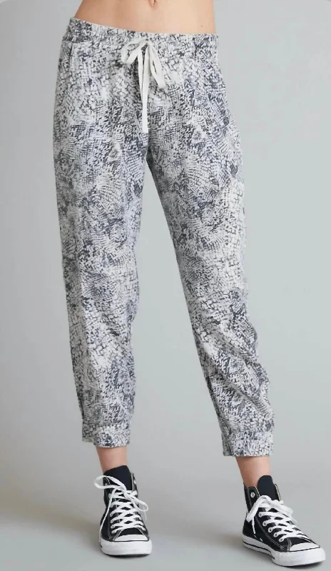 Jogger Pant- Moonstone In Moonstone Snake Women's Clothing Brands