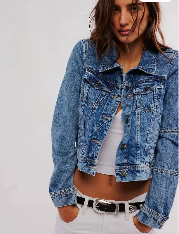 Rumors Denim Jacket In Light Indigo Women's Fashion Clothing