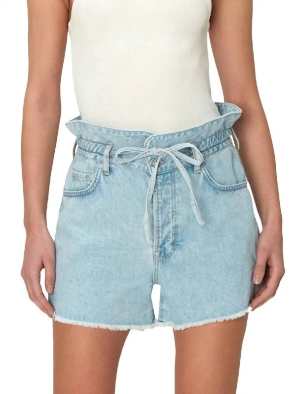 Paperbag Shorts In Tuberose Blue Clothing Sales