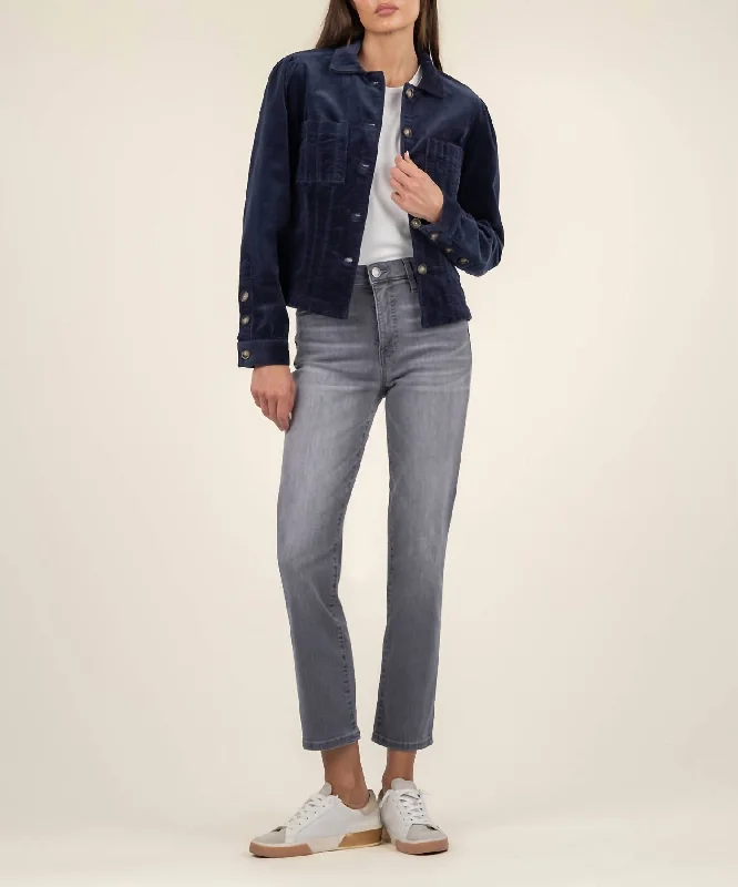 Kyra Corduroy Jacket In Navy Casual Fashion for Women