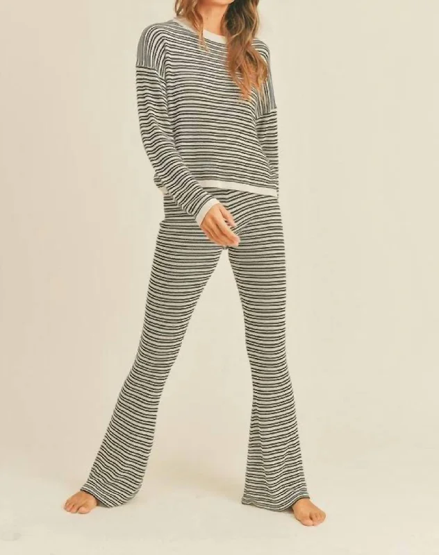 Sweater Knitted Pants In Black/white Affordable Women's Clothing Online